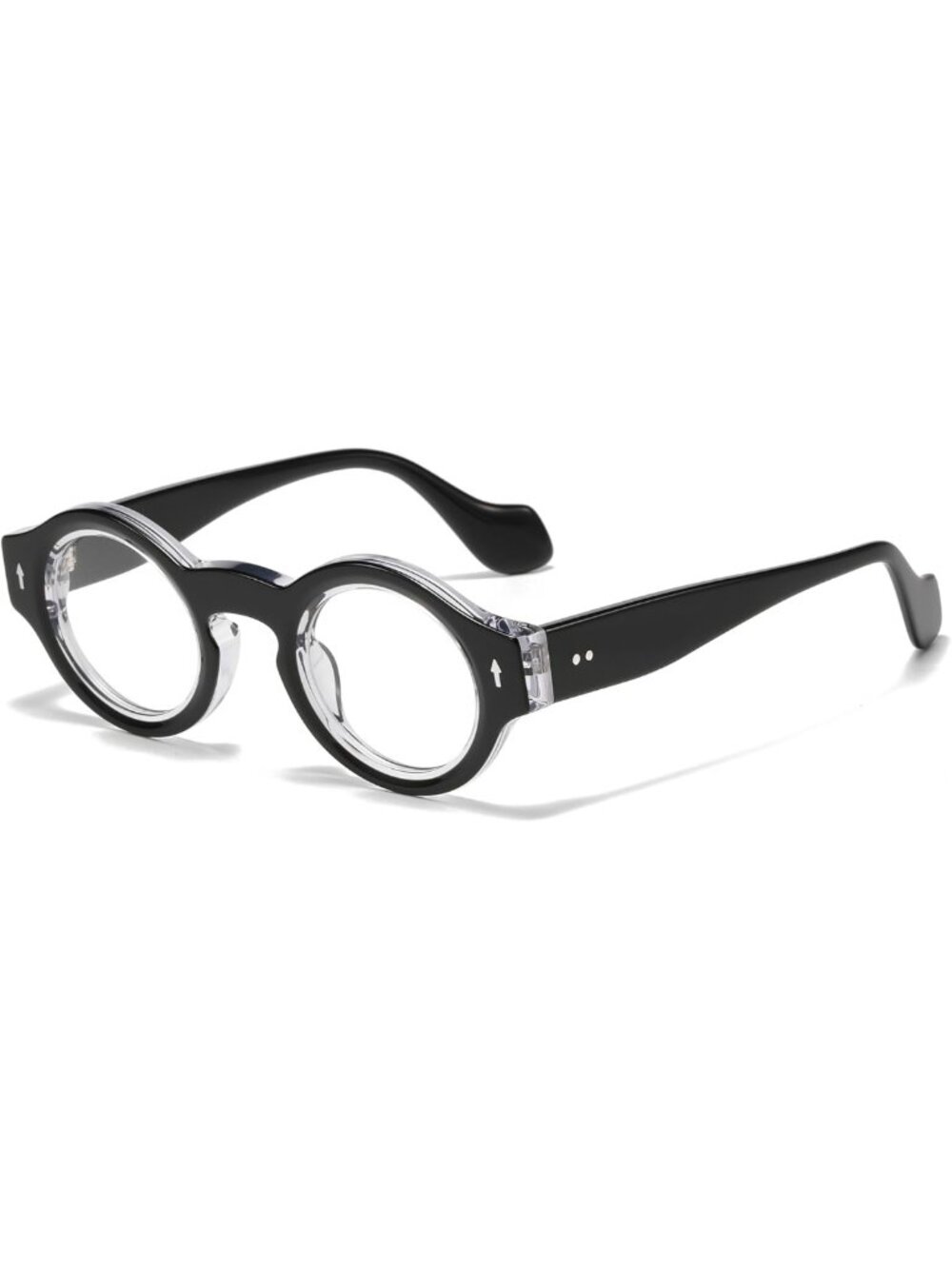 Vintage Round Thick Acetate Glasses Frame for Women & Men - Prescription Eyewear